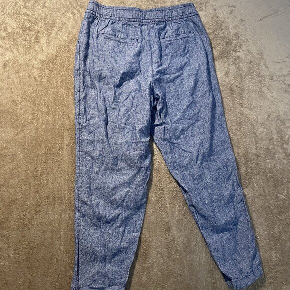 Old Navy Pants Womens Medium Linen High Rise Straight Taper Chambray Pull On - Picture 3 of 8